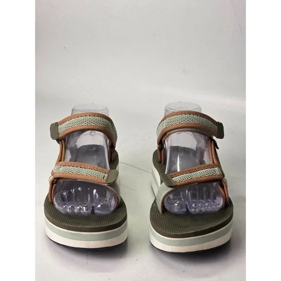 Teva Flatform Women's Sandal Size 6 EU 37 Green Olive Mesh Print Platform Shoes - Picture 12 of 12